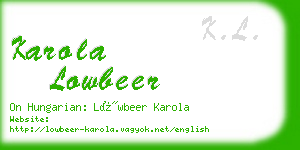 karola lowbeer business card